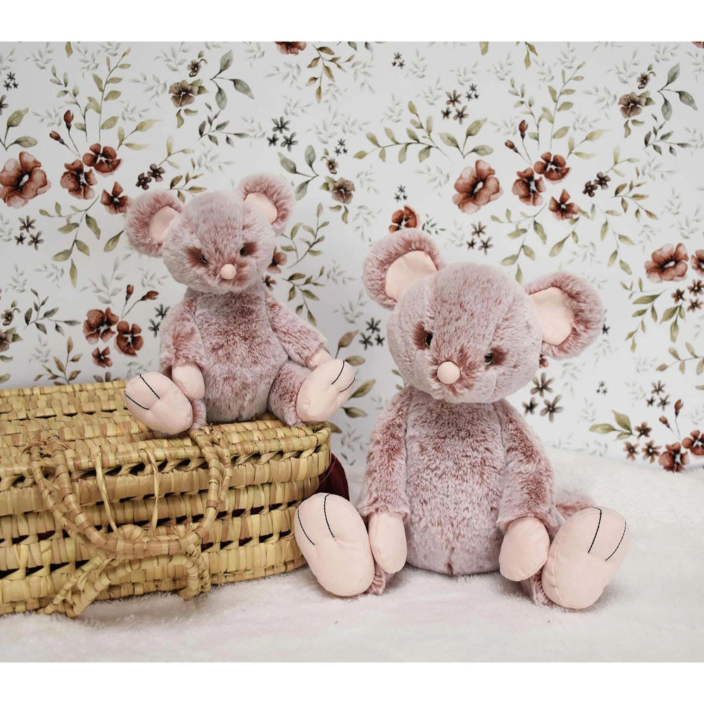 Doudou Lily souris, rose 17cm