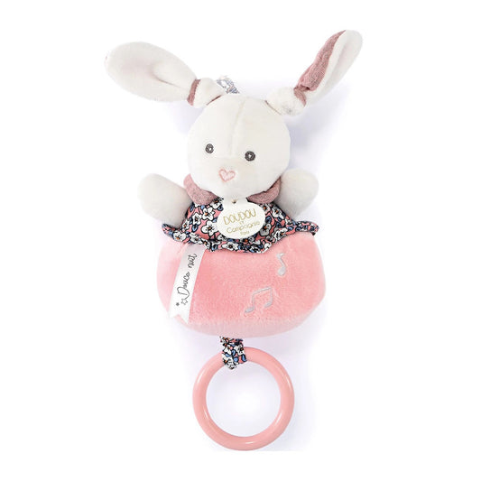 Doudou boîte à musique musicale lapin 20cm