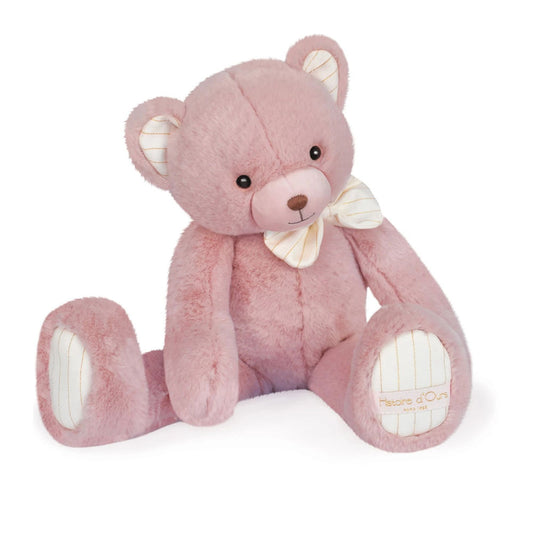 Doudou ours Preppy Chic, rose 40cm
