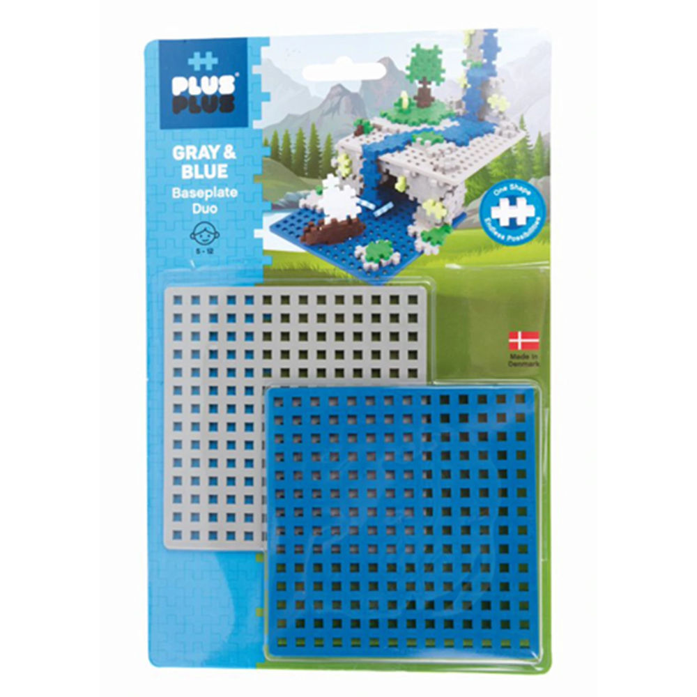 Plus-Plus Baseplate blue,grey 2 pcs