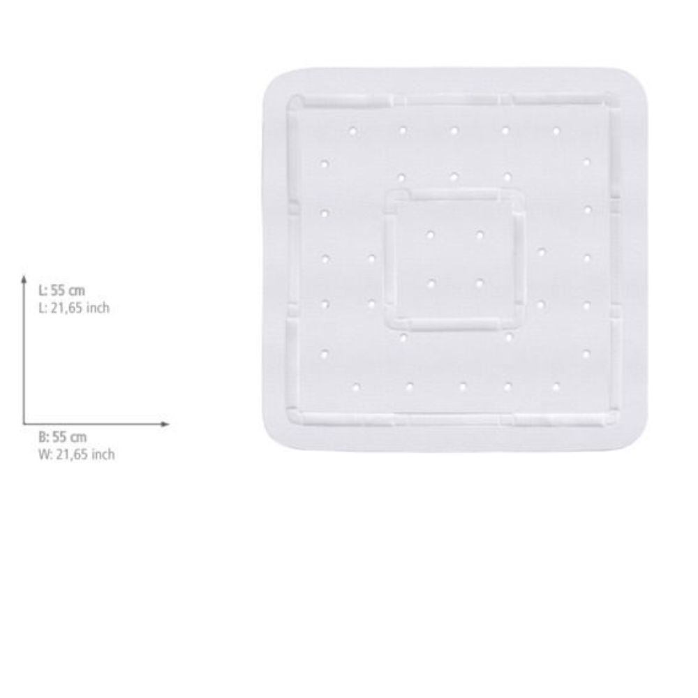 Wenko shower mat Florida white, 55x55cm