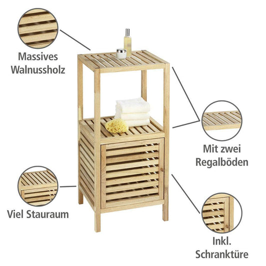 Chariot de ménage et de salle de bain Wenko Norvège, bois de noyer