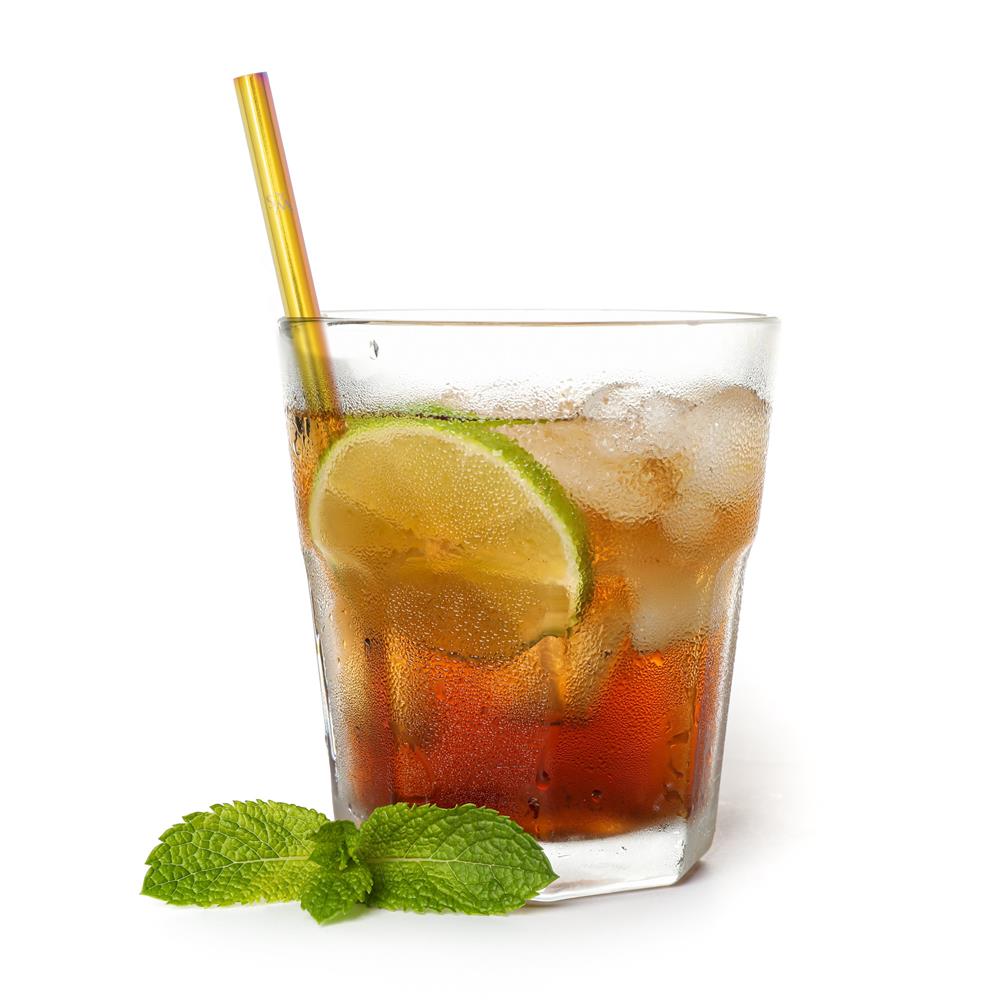 Wild & Stone Cocktail Straws, Stainless Steel, Reusable, Rainbow, Pack of 6