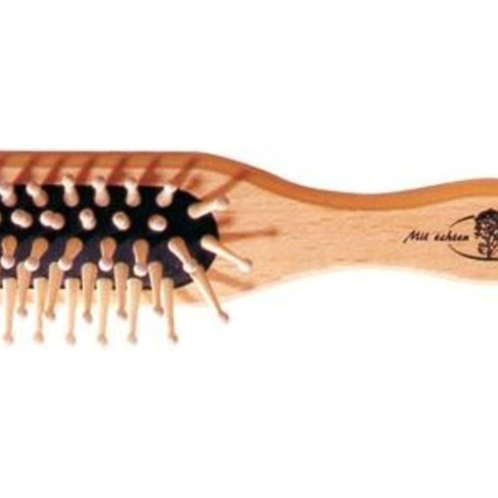 Kostkamm Holzbürste abgerundete Holznoppen, 21.5 cm