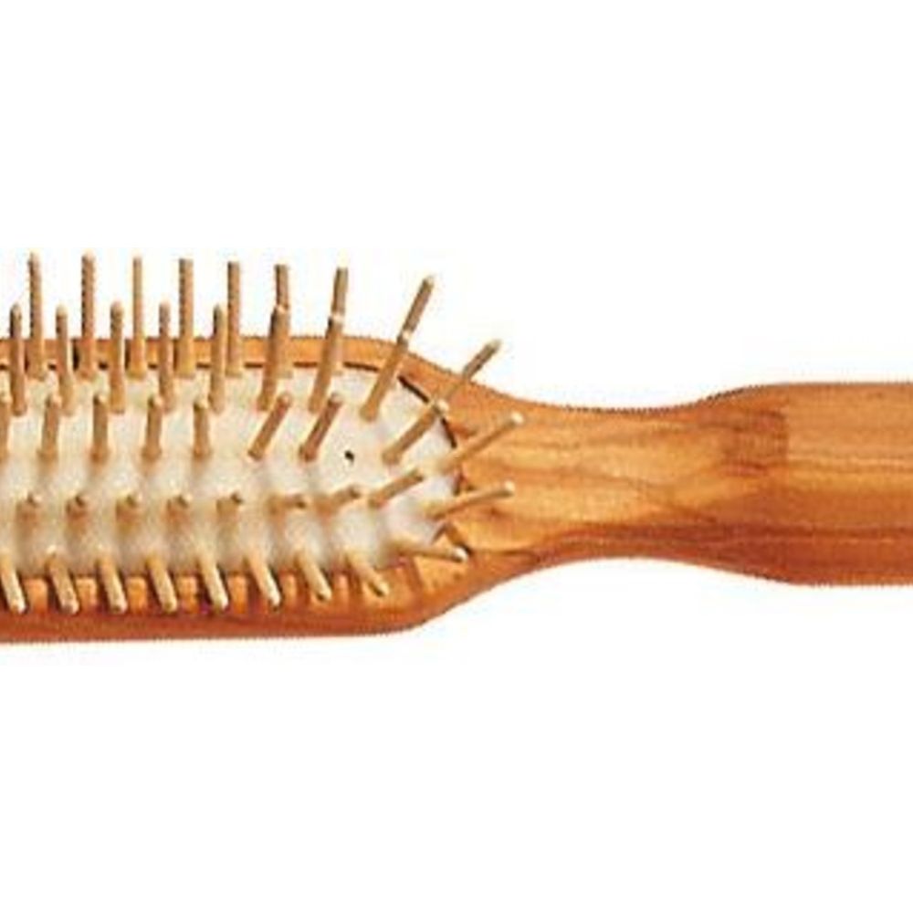 Kostkamm Holzbürste Olivenholz Gerade Holznoppen, 21 cm