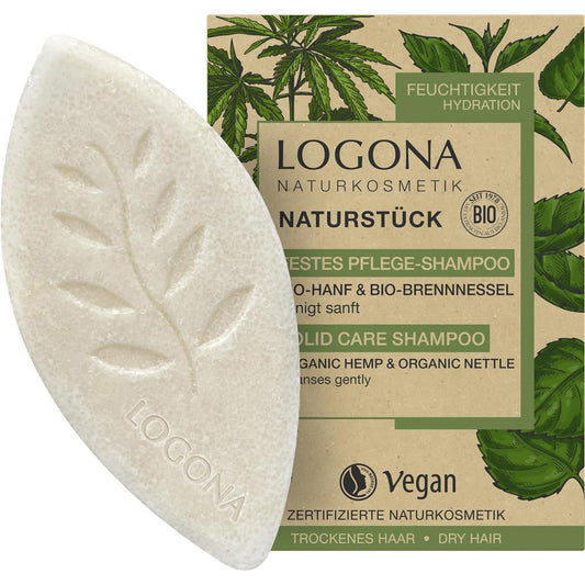 Logona Shampoing soin solide, chanvre & ortie bio, 60 g