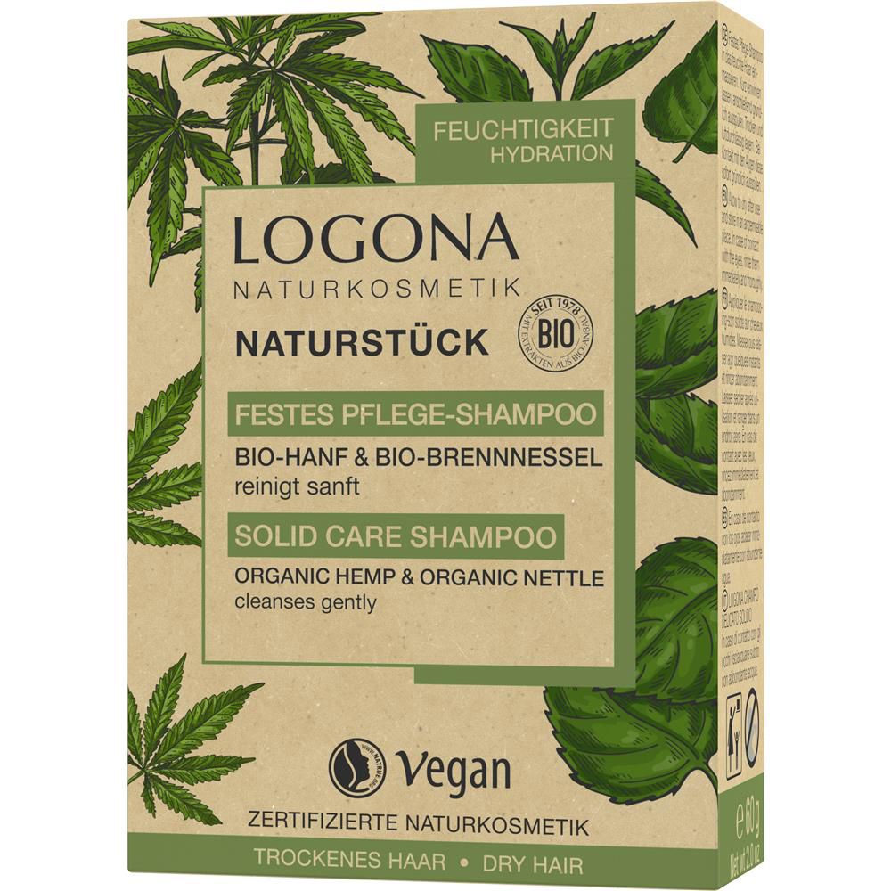 Logona Shampoing soin solide, chanvre & ortie bio, 60 g
