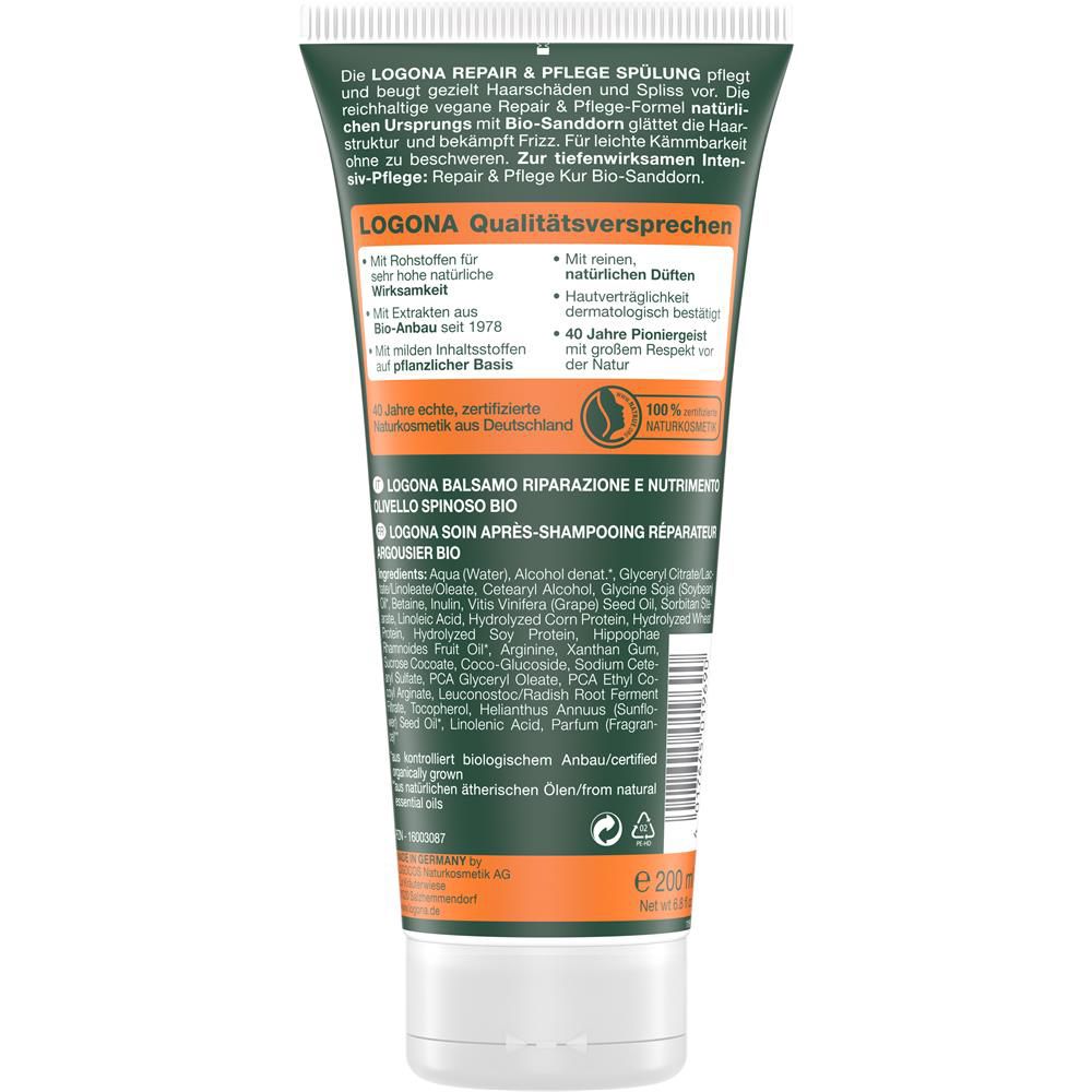 Logona Après-shampooing réparation et soin à l'argousier, 200 ml