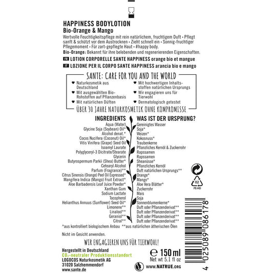 Sante Körperlotion Happiness Orange & Mango, 150 ml
