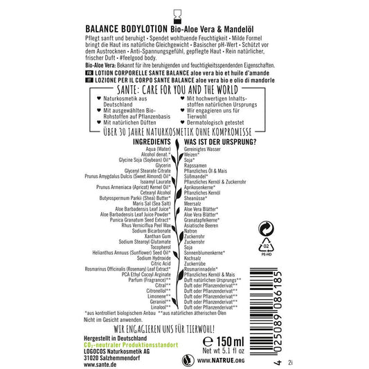 Sante Körperlotion Balance Aloe&Mandel, 150 ml