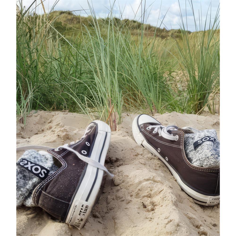 Graue Wolle Herren- & Damensocken Jet Black, Kurzsocke, 42-46