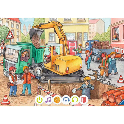 Puzzle Ravensburger tiptoi® pour les petits explorateurs : chantier de construction