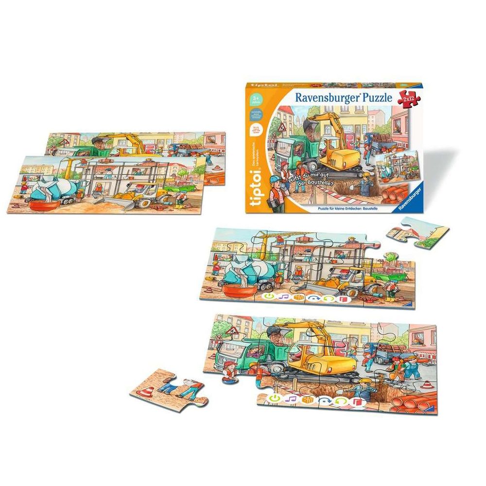 Puzzle Ravensburger tiptoi® pour les petits explorateurs : chantier de construction