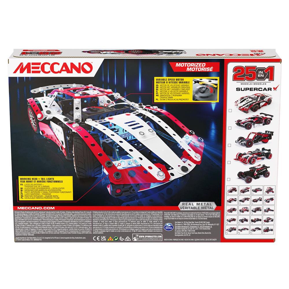 Meccano 25 Multimodel Supercar 343 pieces, (21202)