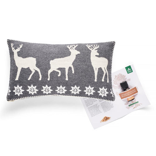 Coussin en pin cerf blanc, 20 x 35 cm