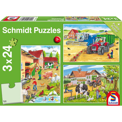 Schmidt Spiele On the Farm, 3 x 24 pieces