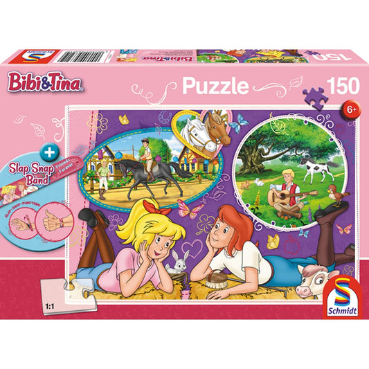 Schmidt Spiele Bibi Blocksberg, Friends Forever 150 pièces (y compris Slap Snap Band rouge)