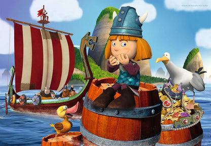 Puzzle pour enfants Ravensburger - Notre petite tête intelligente Wickie, 2x24 pièces