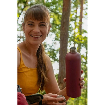 T&N Trinkflasche Edelstahl Wood Edition, 750 ml, Berry Red