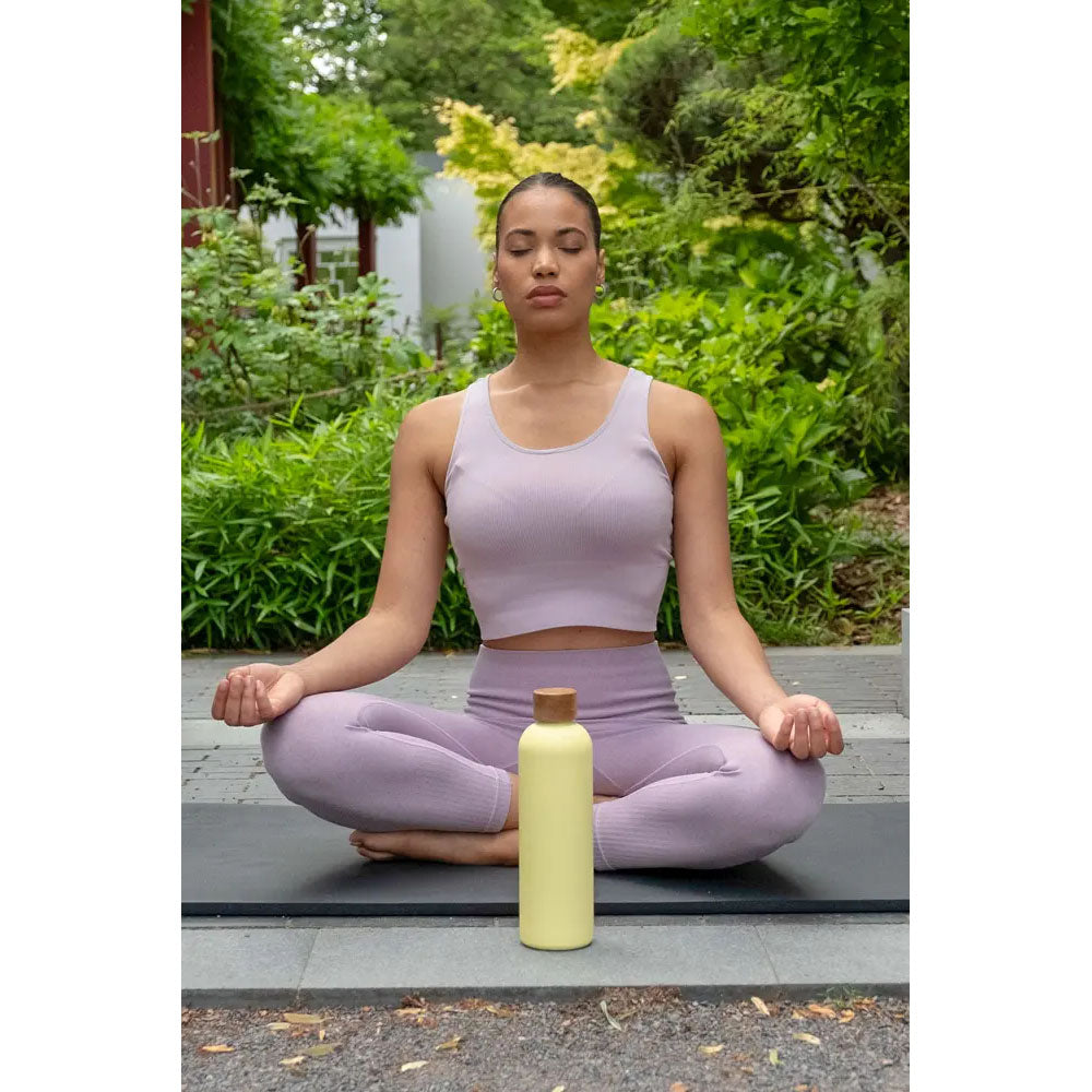 T&N Trinkflasche Edelstahl Wood Edition, 750 ml, Lemon Squeeze Yello