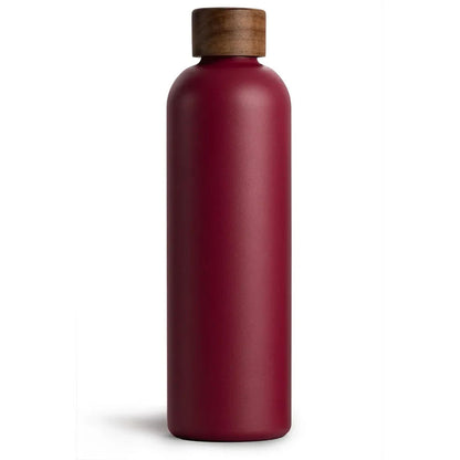 T&N Trinkflasche Edelstahl Wood Edition, 750 ml, Berry Red