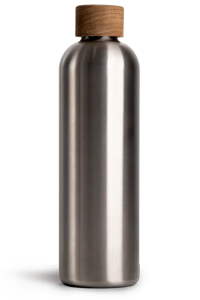 T&N Trinkflasche Edelstahl Wood Edition, 1000 ml, Stainless Steel