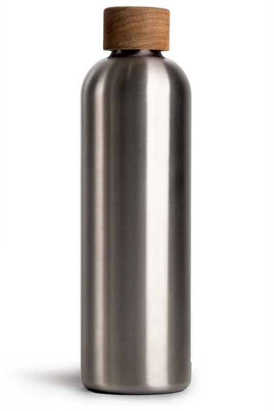 T&N Trinkflasche Edelstahl Wood Edition, 1000 ml, Stainless Steel