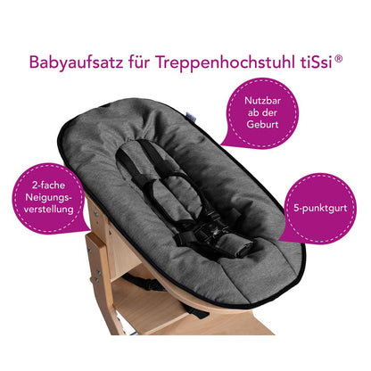 * tiSsi baby attachment, natural - anthracite, for children's high chair