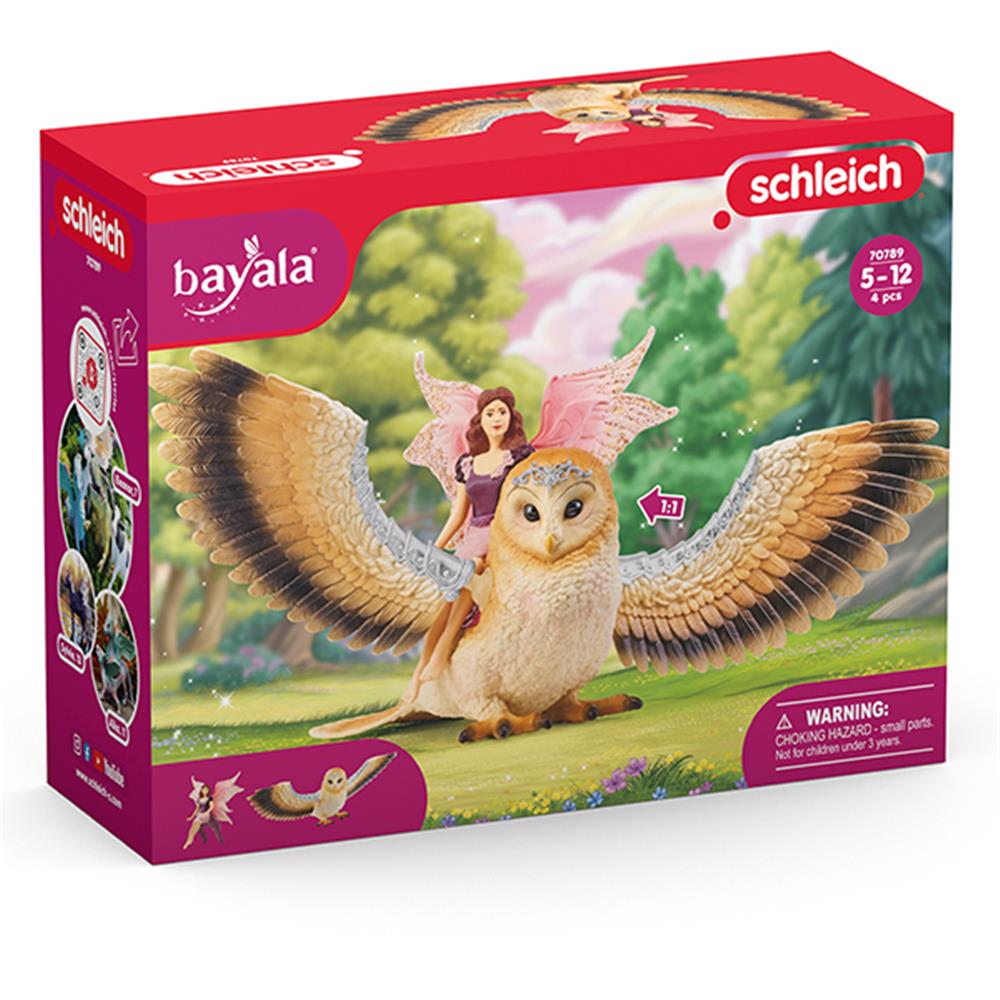 Schleich Bayala elfe sur hibou pailleté