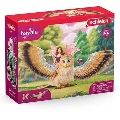 Schleich Bayala elfe sur hibou pailleté
