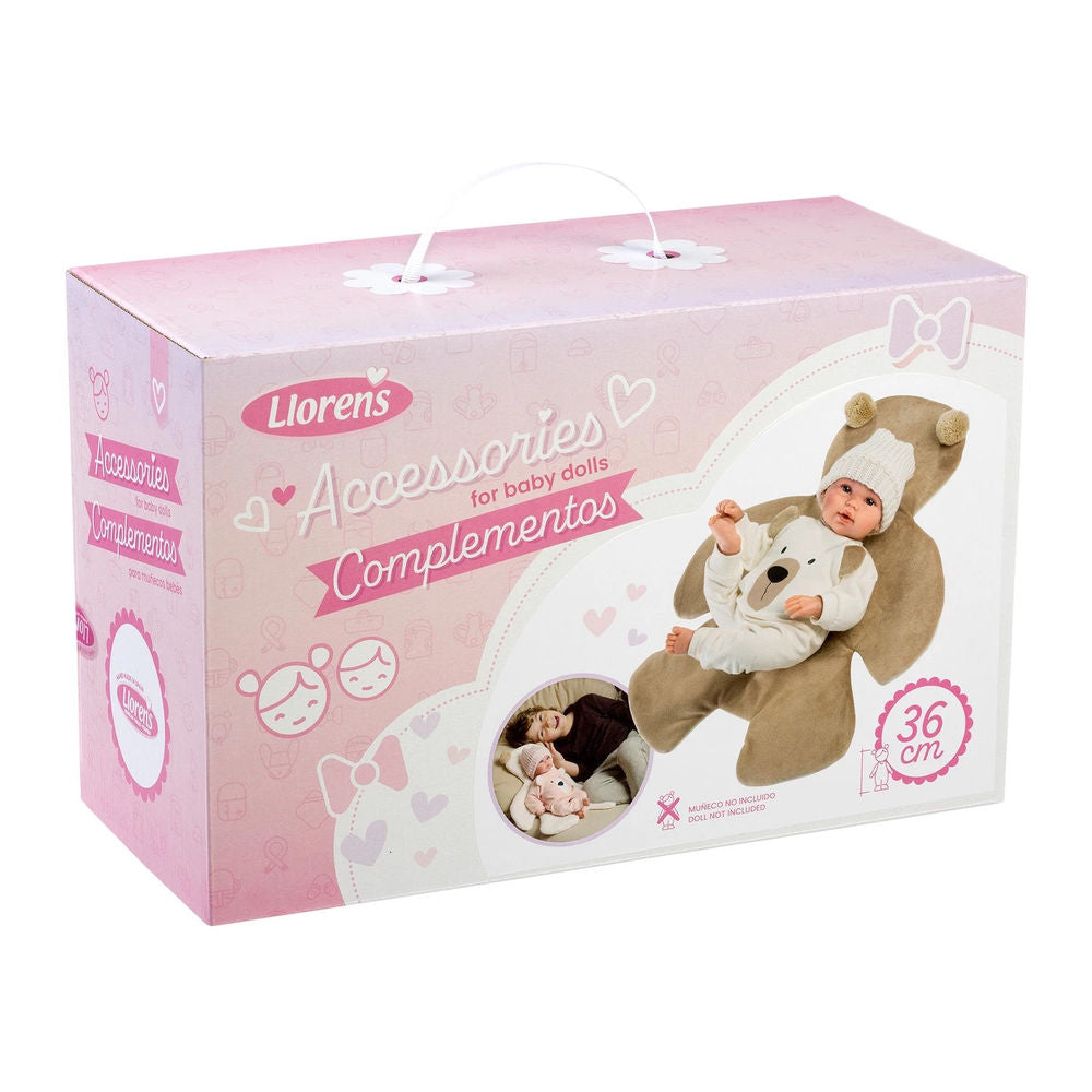 Llorens bear blanket &amp; romper brown 36cm