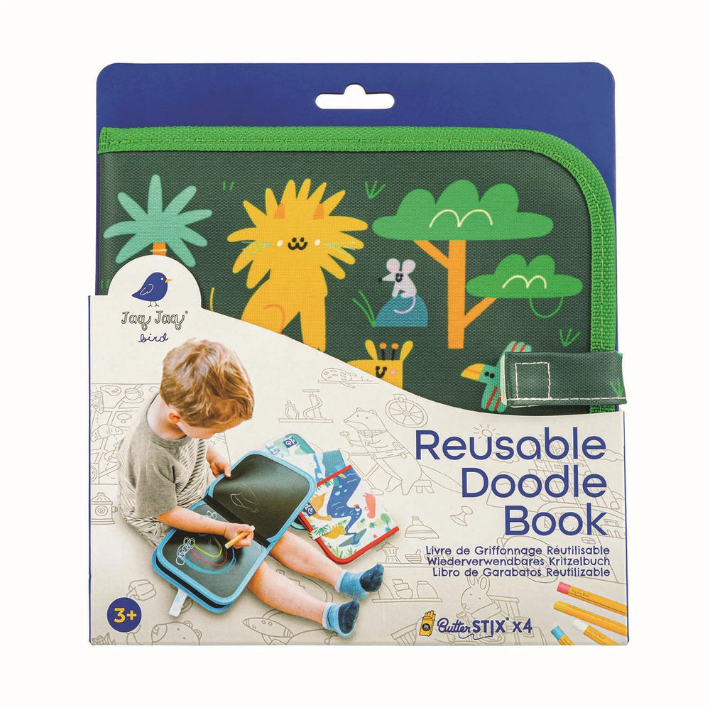 Kreidemalbuch mit 4 Kreiden Safari