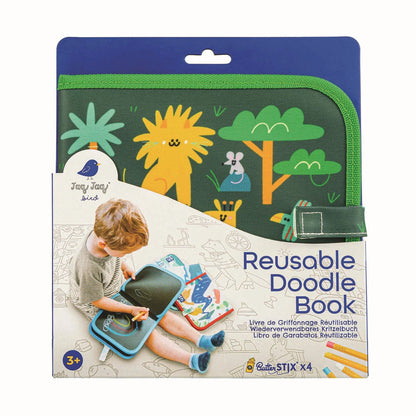 Kreidemalbuch mit 4 Kreiden Safari