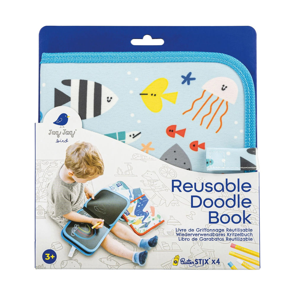 Kreidemalbuch mit 4 Kreiden Meerestiere