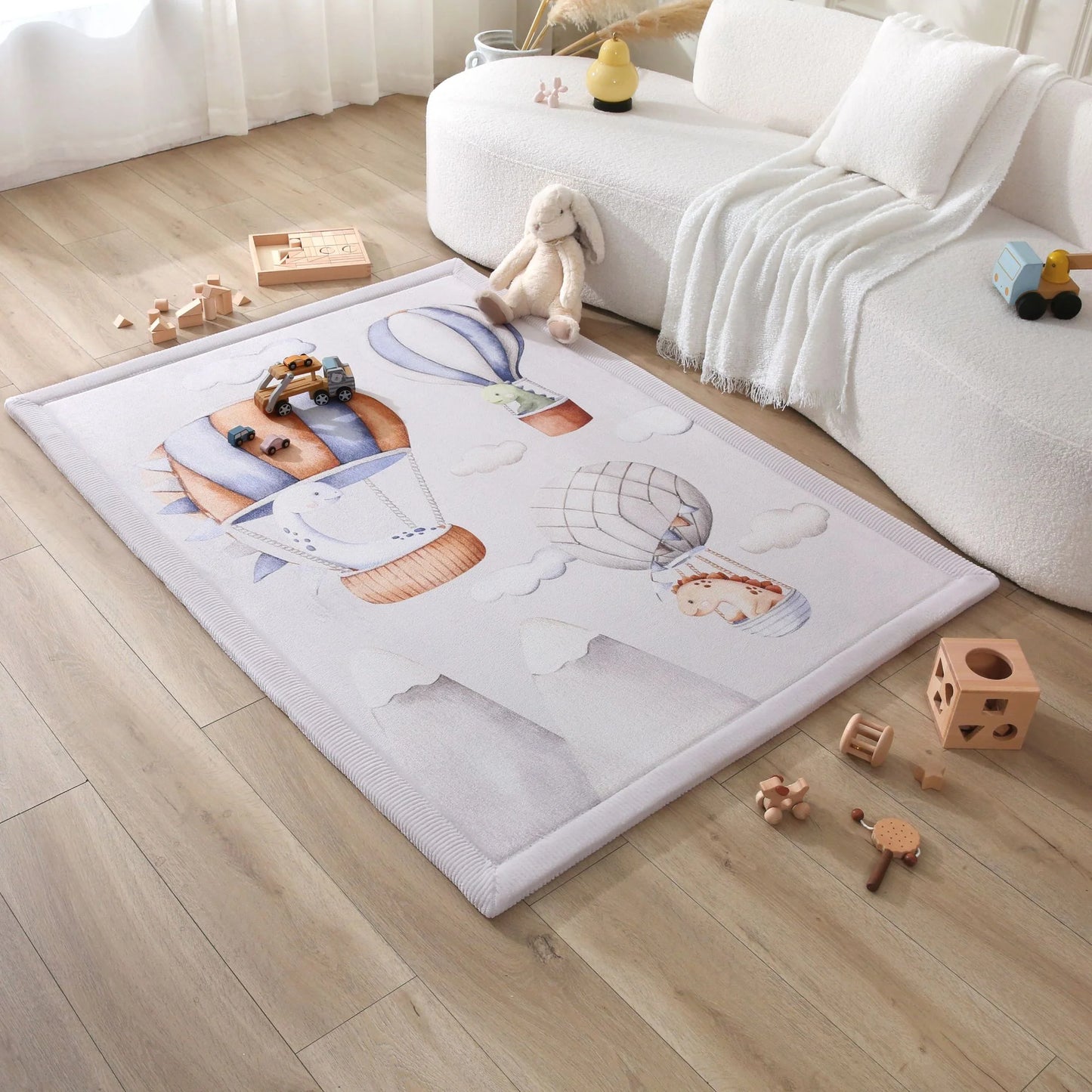 Hakuna Matte Samtmatte, Wolke Spielmatte, 1.7 x 1.2 m, Dinosaur Balloons