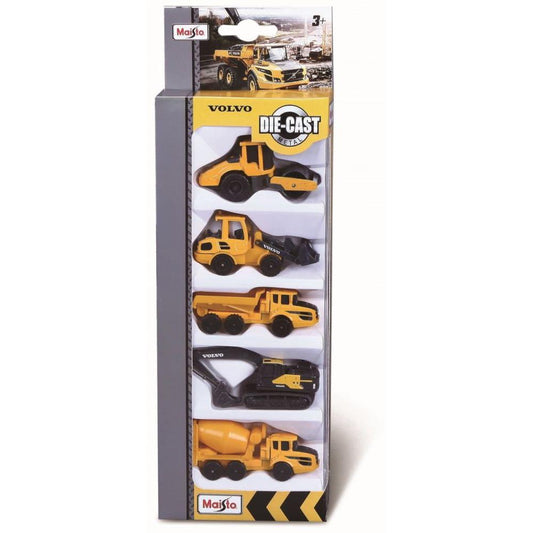 Maisto Volvo 3 véhicules de construction métallique, lot de 5, 1:72