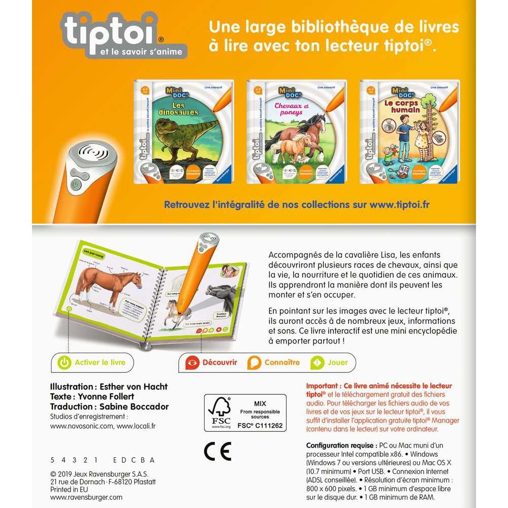 Ravensburger tiptoi® Mini Doc' Chevaux et Poneys