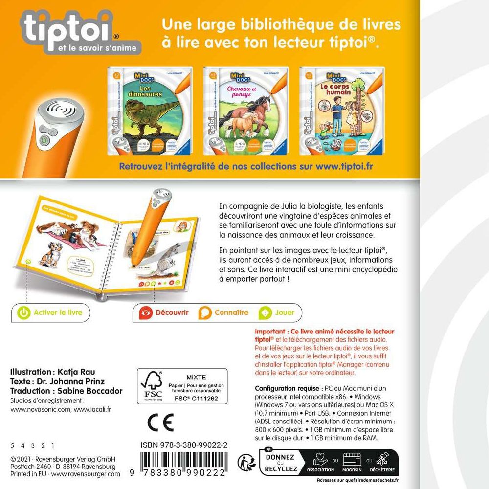 Ravensburger tiptoi® Mini Doc' Les bébés animaux