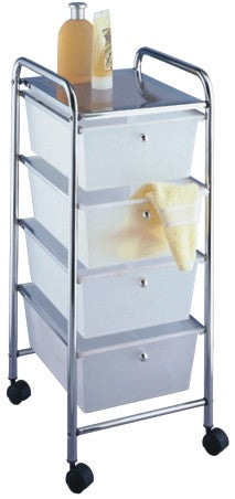 Wenko Haushalts- und Badwagen Messin, Weiss/Chrom