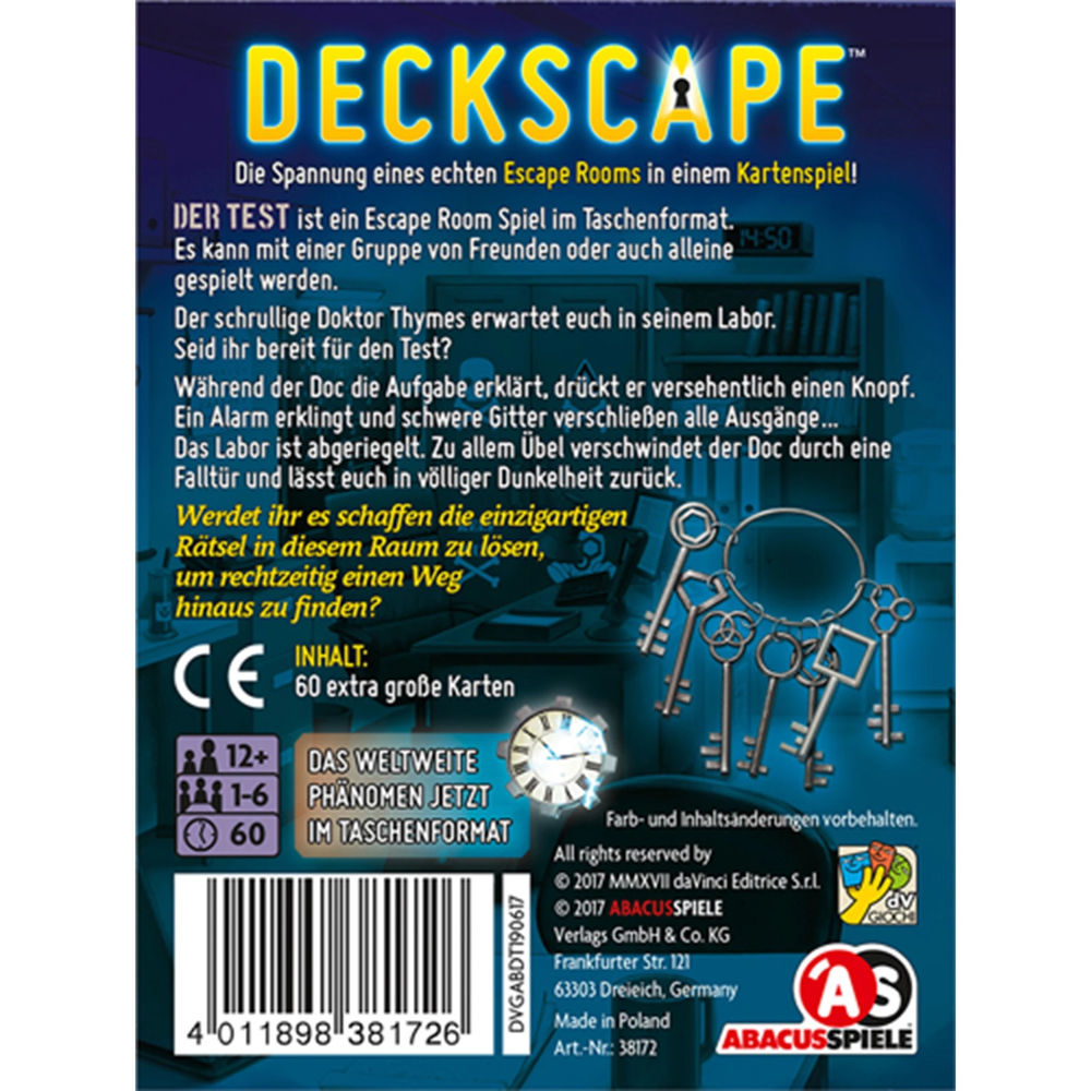 Jeux de boulier Deckscape - Le test