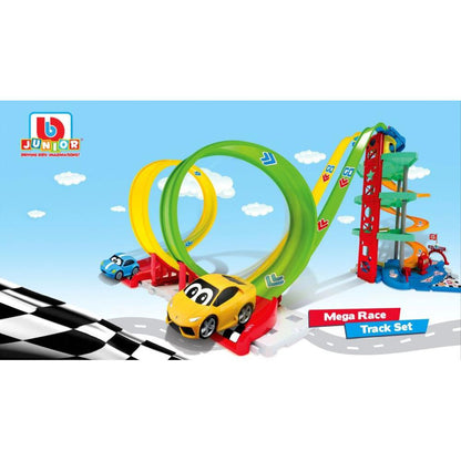 Ensemble de piste de course BB Junior Mega, garage