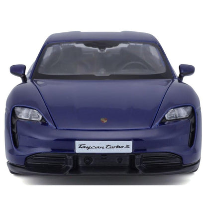 Bburago Porsche Taycan Turbo S bleue 1/24