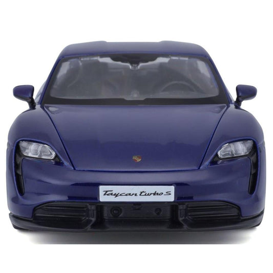 Bburago Porsche Taycan Turbo S bleue 1/24