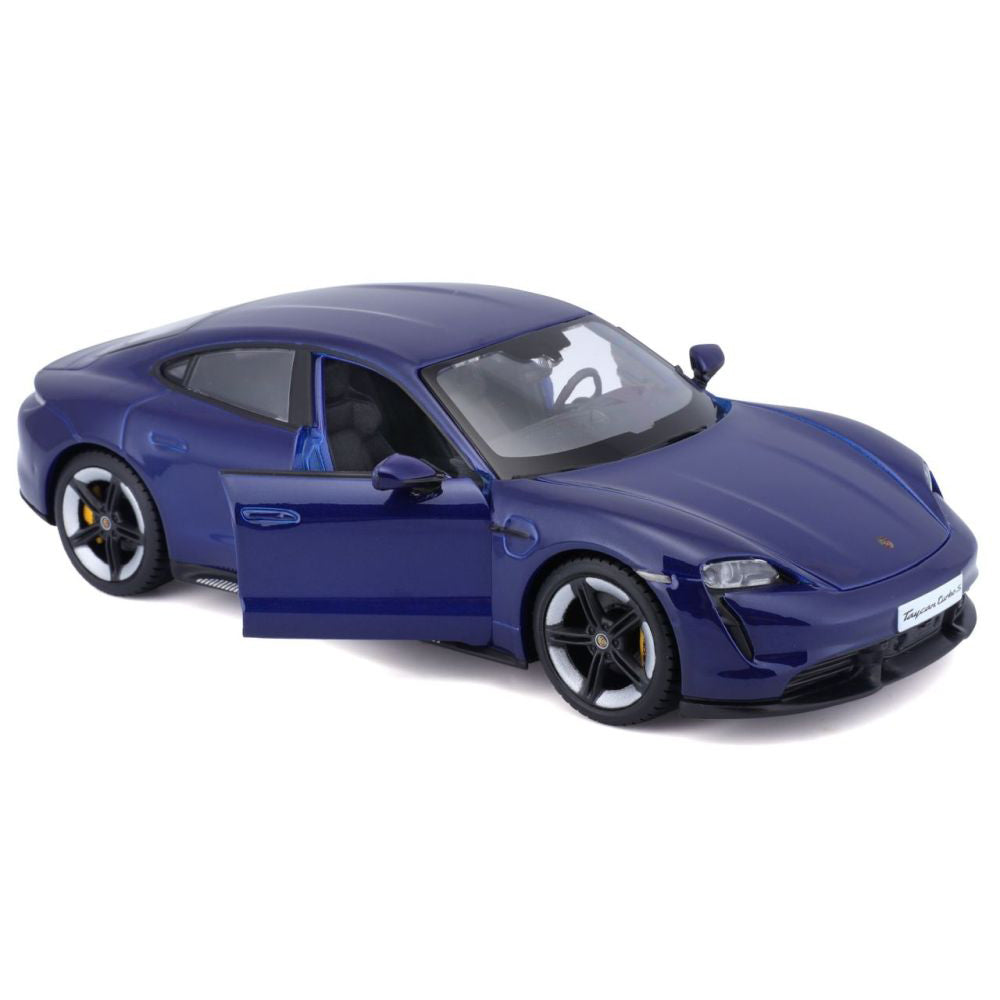 Bburago Porsche Taycan Turbo S bleue 1/24
