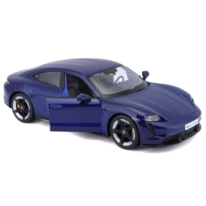 Bburago Porsche Taycan Turbo S bleue 1/24