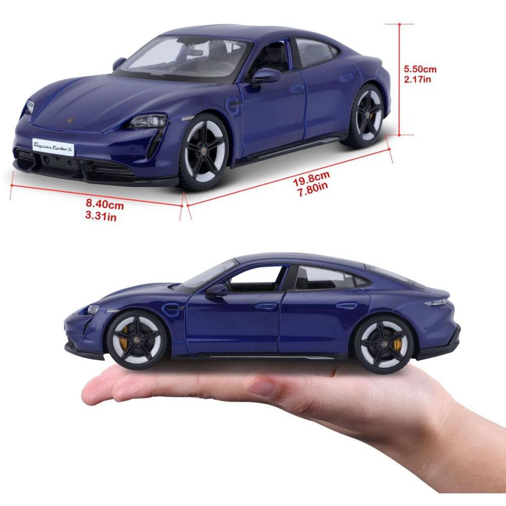 Bburago Porsche Taycan Turbo S bleue 1/24