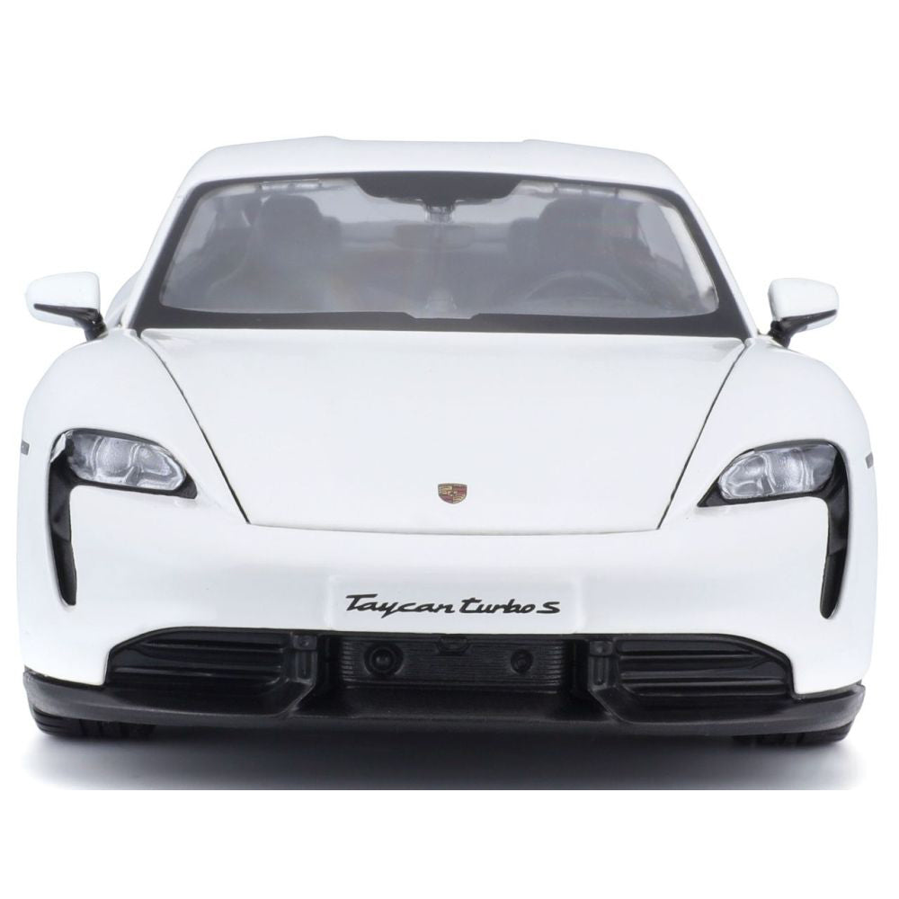 Bburago Porsche Taycan Turbo S blanche 1/24