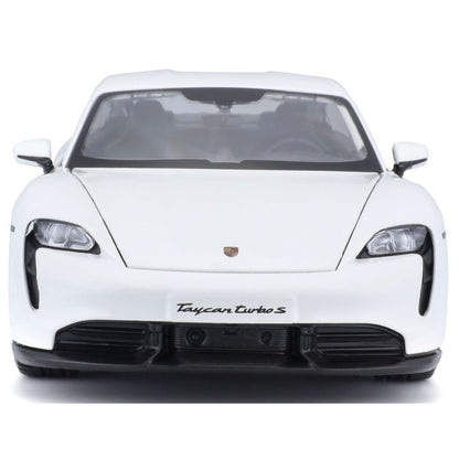 Bburago Porsche Taycan Turbo S blanche 1/24