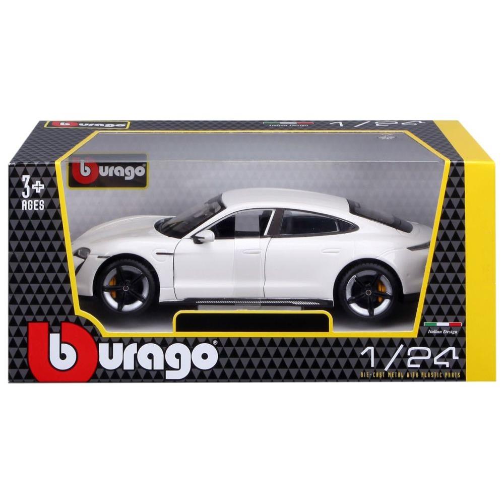 Bburago Porsche Taycan Turbo S blanche 1/24