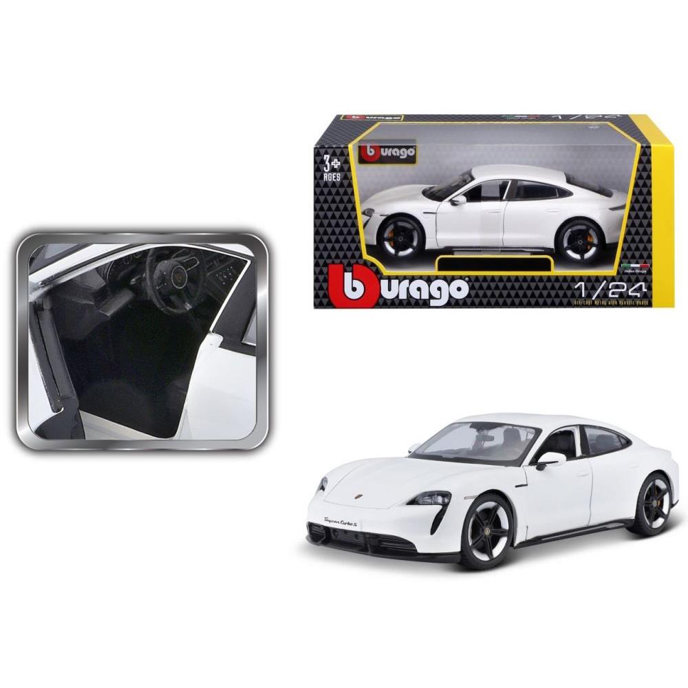 Bburago Porsche Taycan Turbo S blanche 1/24